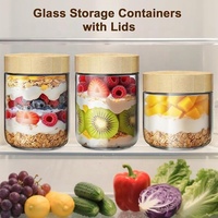 Offre Spéciale – Lot de Bocaux en Verre Écologiques de 10 oz avec Couvercle Rabattable et Large Ouverture pour la Cuisine : Salades, Snacks, Yaourts, Overnight Oats
