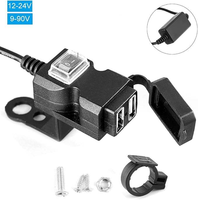 Chargeur rapide double USB pour moto, 12-24V, interrupteur marche/arrêt pour téléphone, tablette, GPS