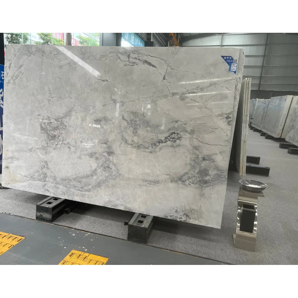 Super White Marble Glazed Polished Floor Tiles Water jet China Slab Super White Marble Stone