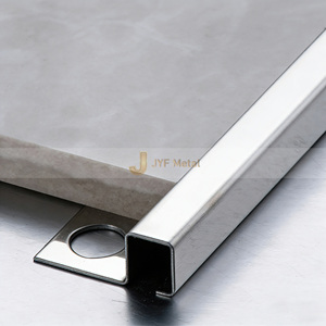 JYFMETAL LL384 Perfiles de Acero Inoxidable 304 para Azulejos, 0.8mm de Grosor, Modernos, en Forma de R, Q y U, Acabado Espejo Cepillado, para Apartamentos - Product Image 1