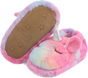 Chaussons en peluche dessin animé <span class=keywords><strong>licorne</strong></span> maison bébé chaussures de soutien semelle extérieure antidérapante floue confortable bambin enfants - Product Image 6