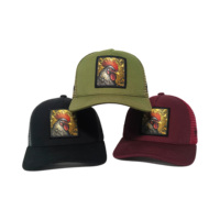 Casquette de camionneur 5 panneaux personnalisée Patch imprimé 3D logo broderie en maille à l'intérieur de la sangle Étiquette tissée personnalisée Logo personnalisé