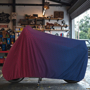 Couverture de <span class=keywords><strong>moto</strong></span> d'intérieur monocouche extensible dans les deux sens de taille personnalisée avec housse anti-poussière OEM pour concessionnaires, ateliers - Product Image 1