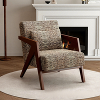 Fauteuils d'usine pour salon, fauteuil de salon moderne avec cadre en bois et tissu, avec coussin pour salon et chambre à coucher