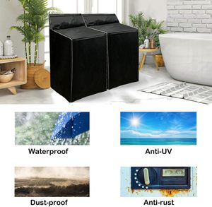 Fodera per lavatrice in <span class=keywords><strong>tessuto</strong></span> Oxford 420D resistente all'acqua con rivestimento frontale per lavasciuga copri asciugatrice - Product Image 5