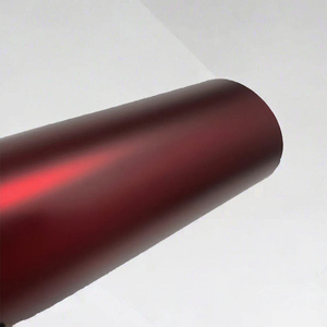 Film de protection de voiture en PET chromé satiné rouge, autocollant en vinyle mat extensible, rouleau de 1,52 x 18 m pour changement de couleur de carrosserie - Product Image 2