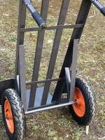 Chariot à main robuste à 2 roues en acier avec roues en caoutchouc massif pour le déplacement en usine et en atelier