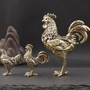 Figura de Gallo de Latón Puro, Animal del Zodiaco, Adorno de Escritorio, Mascota de Té, Artesanía, Decoración del Hogar, Regalo de Año Nuevo Chino - Product Image 2