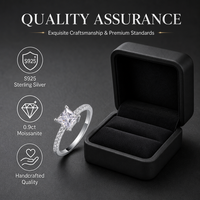 Bague en Moissanite Argent Sterling 925 Coupe Princesse 0,9 ct, Sertie de Quatre Griffes, Bande Pavée, Bague de Fiançailles Solitaire pour Femme