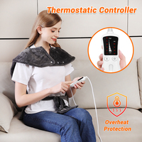 Coussin chauffant électrique pour le cou, les épaules et le dos, 6 réglages de chaleur, télécommande, protection contre la surchauffe certifiée, lavable en machine, usage domestique
