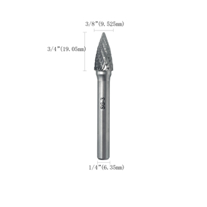 SG-3 Fresa Rotativa de Carburo de Tungsteno de Doble Corte en Forma de Árbol con Vástago de 1/4 de Pulgada para Amoladora y Taladro - Product Image 2