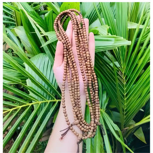 Pulsera de incienso orgánico Cuentas 108 naturales de alta calidad Palos de bambú de 6,8mm Muñeca vintage Mala Carbón hecho Madera vietnamita - Product Image 6