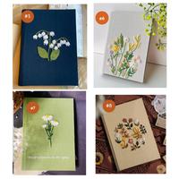 Personnalisé A6 A5 Brodé Voeux Livre Cadeau Tissu Ligné Blanc Lin Sauvage Fleur Planificateur Journal Invité Signe Livre Journal Carnet