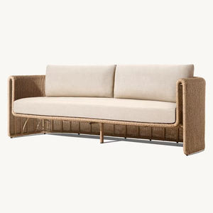 Ensemble canapé contemporain 4 places en rotin pour extérieur mobilier de jardin moderne pour hôtel de luxe pour meubles de patio - Product Image 6