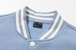 เสื้อแจ็คเก็ตเบสบอลผู้หญิงถักนิตติ้ง 100% ผ้าฝ้าย ปี 2025 ขายส่ง รับผลิตตามแบบ OEM ชุดยูนิฟอร์มวาร์ซิตี้ ซับในสำหรับฤดูหนาวและฤดูใบไม้ผลิ สีตัดต่อด้านหน้า - Product Image 3