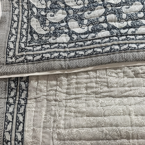 Edredón de retazos con estampado Handloom indio, edredón KanthaQuilt de algodón de tamaño Queen de estilo Vintage, manta de invierno Reversible suave para Hotel - Product Image 1