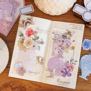 ชุดสติ๊กเกอร์แจกันรูปหัวใจ, 40ชิ้น/แพ็คแพ็คเกจวัสดุสมุดคู่มือแบบวินเทจ - Product Image 4