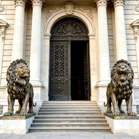 Statue de lion en bronze poli sur mesure de haute qualité, style européen, pour décoration extérieure