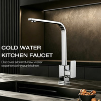 Robinet de cuisine moderne à eau froide à levier unique, montage sur plan, valve en céramique, rotation à 360 degrés, prix abordable pour hôtels et appartements