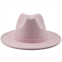 Vente en gros de chapeau en fausse laine personnalisé à large bord Fedora élégant pour femmes en feutre