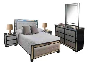 High Quality <strong>Latest</strong> <strong>Design</strong> Led Furniture Mirror <strong>Bed</strong> King Size Silver Frame Bedroom Mirrored <strong>Bed</strong> - Product Image 6