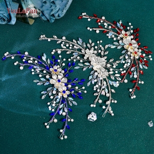 YouLaPan HP934 Diadema Elegante para Mujer, con Cristales Brillantes y Flores de Pedrería, Hecha a Mano, para Novias y Eventos - Product Image 1