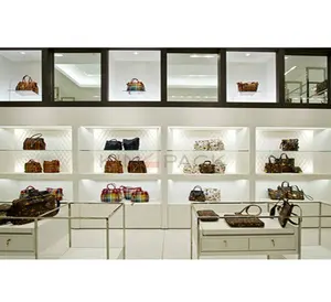 妇女手提包和鞋子的展示柜和墙壁展示
