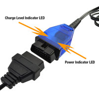 Herramienta ALLOSUN para Ahorrar Memoria de la Batería del Coche, OBD2 12V, Pantalla Digital Doble, Enchufe Eléctrico de Emergencia, Muestra Voltaje y Corriente