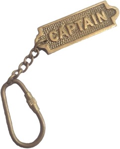 Porte-clés capitaine en laiton élégant nautique marin avec clip de mousqueton durable - Product Image 1