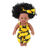 12 pollici Americano Africano nero lifelike baby doll carino vivo reborn doll ragazze giocattolo bello nero bambole per i bambini
