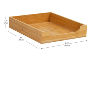 Bamboo Desktop <b>Storage</b> Box Rectangle Single Tier For Desk Office Organizer Neatening <b>Storage</b> - Product Image 3