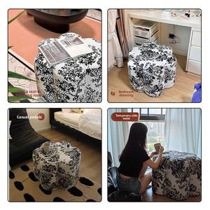 Taburete de Salón Estilo Sofá, Taburete de Pétalos de Lujo, Banco para Zapatos de Salón, Decoración del Hogar de Alta Gama, Taburete Redondo Acogedor, Ideal para Instagram - Product Image 6