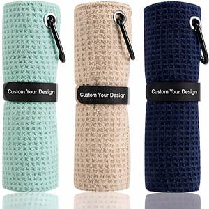 Super Absorbent <b>Towels</b> Embroidery Golf <b>Quick</b> <b>Dry</b> Microfiber Sport <b>Towel</b> With Grommet and Hook - Product Image 1
