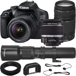 Kit Canon <span class=keywords><strong>EOS</strong></span> <span class=keywords><strong>2000D</strong></span> (EF-S 18-55mm IS II) + EF 75-300 f4-5.6 III - Product Image 4