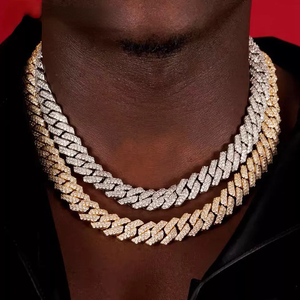 Mewah Batu Es Keluar Hip-Hop Bling Lebar 15MM Miami Kuba Link Rantai Kalung Warna-warni Cubic Zirconia CZ Pria Wanita Perhiasan - Product Image 2