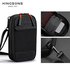 Kingsons Men's Crossbody Bag Vertical <b>Square</b> Zipper Portable Chest Bag For Leisure Travel Summer 2025 - Product Image 5