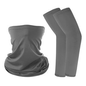 Cycling Face Mask And Arm Sleeves Set Anti Uv Quick Dry Breathable Unisex Adult Outdoor Sun Protection Ice Silk 38cm - Product Image 4