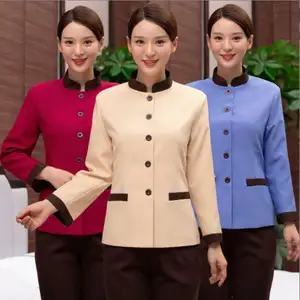 Wholesale Cleaning Overalls Female Long-Sleeved Suit Clothing Property Housekeeping Room Hotel Cleaning Aunt Waiter Uniforms