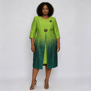 Vente d'usine : Ensembles de cérémonie pour mère de la mariée, grandes tailles, avec veste, robes en brocart et costumes pour femmes, fabriqués en Chine. - Product Image 2