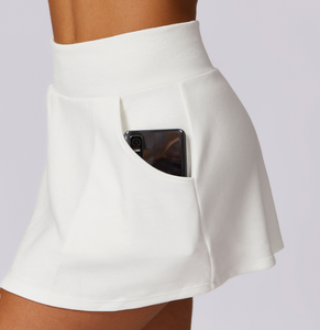 Venta al por mayor de alta calidad chica lateral plisado deporte correr Fitness Mini faldas Ropa deportiva Mujer tenis falda con pantalones cortos - Product Image 2