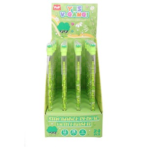 Nouveau <span class=keywords><strong>crayon</strong></span> fantaisie pour enfants, mignon, à motif de dessin animé, non-affûtable, HB, à mine coulissante multi-têtes, pour étudiants créatifs, avec gomme - Product Image 1