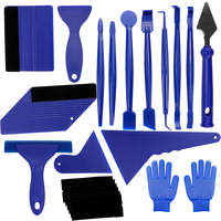 Kit d'application professionnel 21 pièces pour films vinyle et teintures de vitres, outils de covering automobile, raclettes en feutre, grattoir en plastique, couteau de pose souple