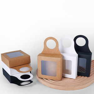 Caja <span class=keywords><strong>de</strong></span> Papel Kraft Biodegradable y Ecológica para Regalos, Vino, Dulces, Galletas, Plegable, con Ventana, Gancho, Grabado Personalizado - Product Image 4