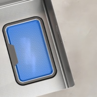 Évier de cuisine numérique intelligent en acier inoxydable nano, noir, à cuve unique, avec cascade, soudé, carré, moderne