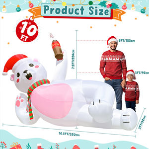 Modern açık noel şişme yalan Polar oyuncak ayı fabrika toptan noel dekorasyon şişme oyuncak yılbaşı hediyeleri - Product Image 3