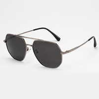 Lunettes de soleil carrées unisexes, monture en métal à double pont, verres UV400, protection UV longue durée, lunettes de soleil tendance, OEM