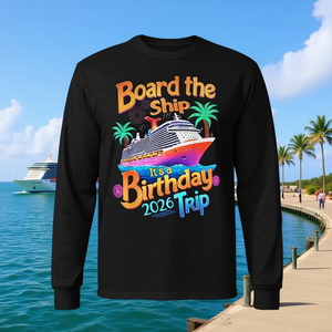 T-shirt à manches longues Board The Ship Birthday Trip 2026 - Product Image 3