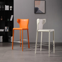 Tabouret de bar personnalisable en cuir de style nordique européen pour hôtel, café, bar à domicile et comptoir de bar