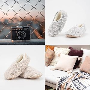 CMAX Pantoufles personnalisées pour la maison pour femmes Chaussettes colorées douillettes doublées de Sherpa Chaussettes d'hiver pour femmes - Product Image 3
