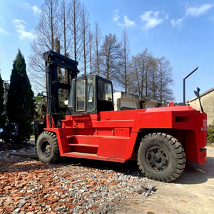 <b>Used</b> Mitsubishi FD250 25 Ton Diesel Forklift 4WD Rough Terrain Solid Tire Three Stage Mast - Product Image 1